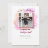 白いフレームの水彩ダンス発表会招待状 招待状 (正面)