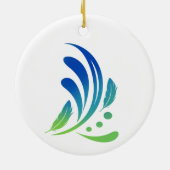 白いフロントのアマゾンオウム セラミックオーナメント (裏面)