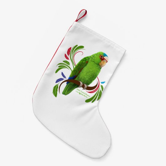 白いフロントのアマゾン スモールクリスマスストッキング (正面 (吊り時))