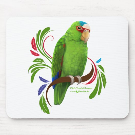 白いフロントのアマゾン マウスパッド (正面)