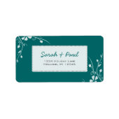 白いフローラがカラー住所 シールに渦巻く ラベル (正面)