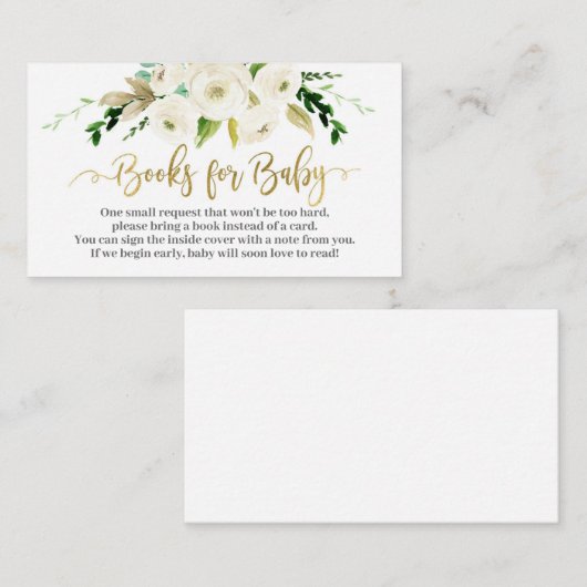 白いフローラが本を持って来る エンクロージャーカード (正面/裏面)