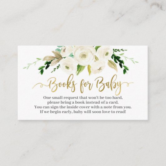 白いフローラが本を持って来る エンクロージャーカード (正面)