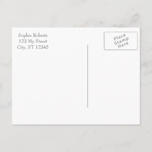 白いフローラと卒業写真 案内ポストカード (裏面)