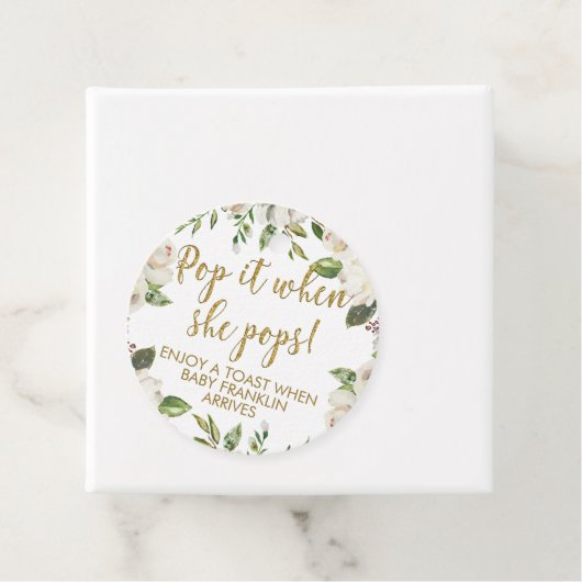 白いフローラと金ゴールドポップ・アートの彼女のポップ フェイバータグ (インサイチュ)