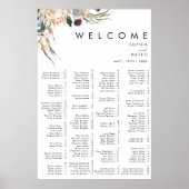 白いフローラのアルファベット順の座席表 ポスター (正面)