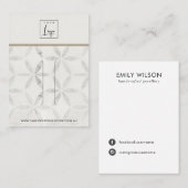 白いフローラのヘアクリップ表示カードのパステル 名刺 (正面/裏面)