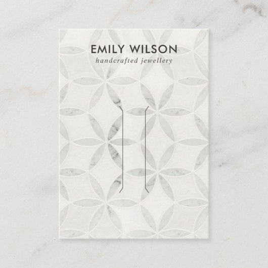 白いフローラのヘアクリップ表示カードのパステル 名刺 (正面)