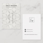 白いフローラのヘアクリップ表示カードのパステル 名刺 (正面/裏面)