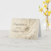 白いフローラの渦巻き旋回が期待を祝う カード (黄色い花)