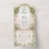 白いフローラの緑が一挙式に招待 オールインワン招待状 (内側)