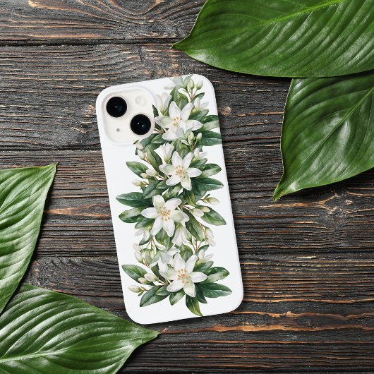 白いフローラの緑の花 Case-Mate iPhoneケース