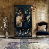 白いフローラの花枝海軍の背景 薄葉紙