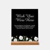 白いフローラの記念結婚に アクリルサイン (正面)