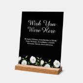 白いフローラの記念結婚に アクリルサイン (傾斜)