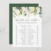 白いフローラは彼女はむしろブライダルシャワーゲーム エンクロージャーカード (正面/裏面)