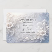 白いフローラは日付カードを保存 セーブザデート (正面)