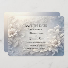 白いフローラは日付カードを保存 セーブザデート