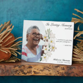 白いフローラを愛するメモリでカスタマイズ可能な写真 フォトプラーク (側面)