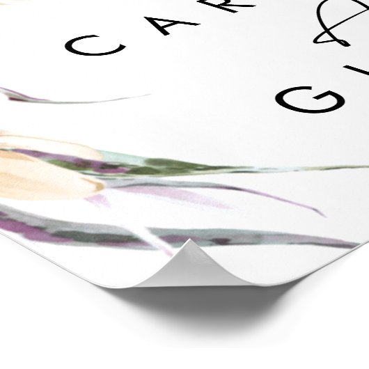 白いフローラカードとギフトサイン ポスター (角)