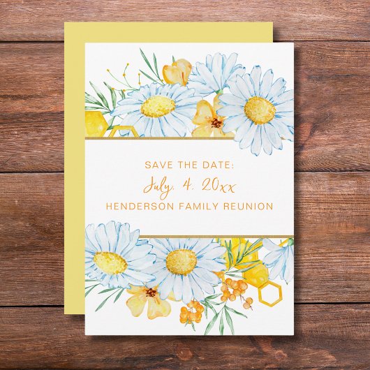 白いフローラファミリ懇親会日付の保存 招待状