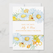 白いフローラファミリ懇親会日付の保存 招待状 (正面)