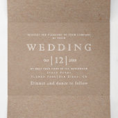 白いフローラフレームとイニシャル結婚の 三つ折り招待状 (内部中)