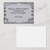 白いフローラフレーム葬儀後ありがとう ノートカード (正面/裏面)