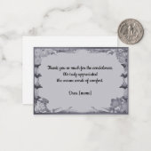 白いフローラフレーム葬儀後ありがとう ノートカード (正面/裏面インサイチュ)