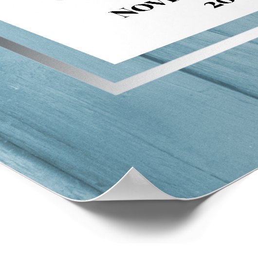 白いフローラブライダルシャワーウェルカムサイン ポスター (角)