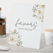 白いフローラブライダルシャワースクリプモダント 台座サイン (インサイチュ)