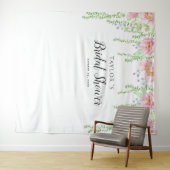 白いフローラブライダルシャワー背景 タペストリー (インサイチュ(横))