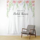 白いフローラブライダルシャワー背景 タペストリー (インサイチュ)