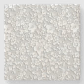 白いフローラレースの外観 ストーンコースター (正面)