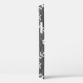 白いフローラレース:黒い背景。 Case-Mate iPhoneケース (裏面 / 右)