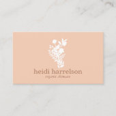 白いフローラロゴを桃に 名刺 (正面)