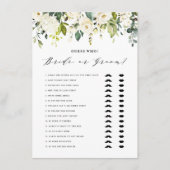 白いフローラ彼は彼女は花嫁または新郎のゲームを言った エンクロージャーカード (正面)