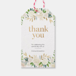 白いフローラ感謝していユーメッセージカード ギフトタグ