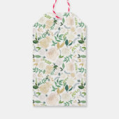 白いフローラ感謝していユーメッセージカード ギフトタグ (裏面)