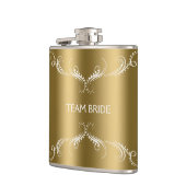 白いフローラ旋回フレーム(金ゴールド上) フラスク (左)