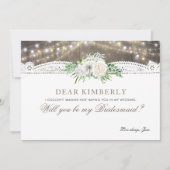 白いフローラ素朴が私の花嫁になるだろうか 招待状 (正面)