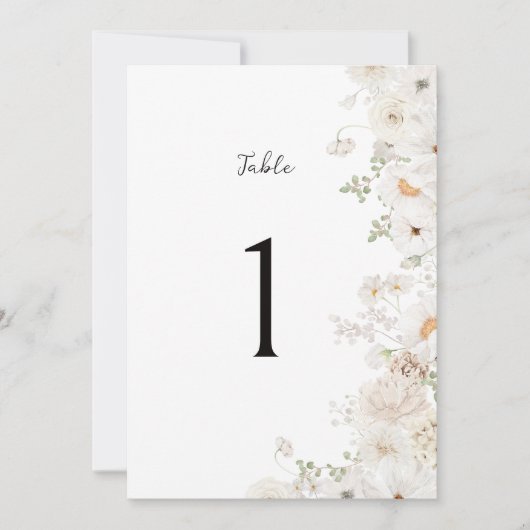 白いフローラ結婚のテーブル番号 (正面)