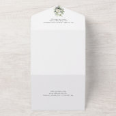 白いフローラ結婚の全てを一つの招待状で オールインワン招待状 (外側)