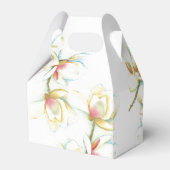 白いフローラ結婚式の引き出物ボックスパーソナライズされた フェイバーボックス (裏面サイド)