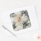 白いフローラ結婚式用シール スクエアシール (封筒)