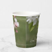 白いフローラ開花（ピンク） 紙コップ (右)