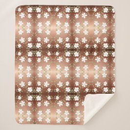 白いフローラ シェルパブランケット