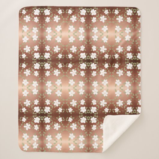 白いフローラ シェルパブランケット (正面)