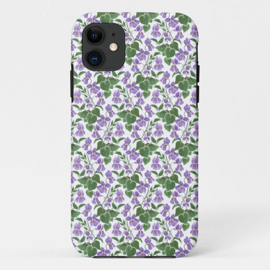 白いフローラiPhone 5/5sケースにMauve Violets Case-Mate iPhoneケース (裏面)
