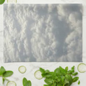 白いフワフワの雲 キッチンタオル (折り畳み)